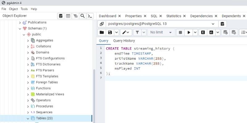 Daten in PostgreSQL laden