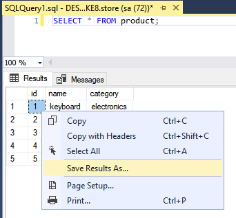 SQL-Export in CSV-Befehl